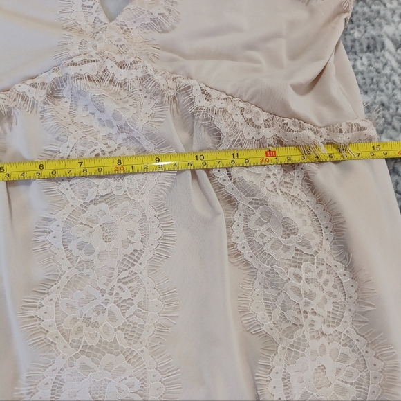 NWT Cream Zara maxi Lace Dress Slightly Sheer Boho Soft Girl Angelic Fairycore - Picture 10 of 11